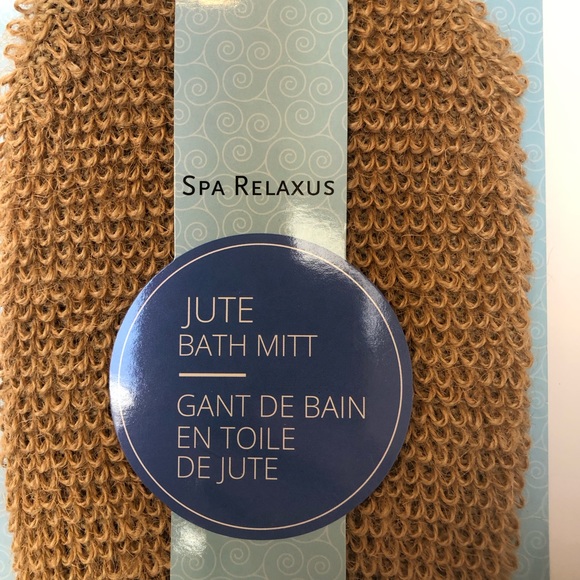 3/$20 Spa Relaxus Jute Bath Mitt NWT - Picture 2 of 3